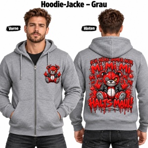 Sweatjacke mit Kapuze Mi Mi Mi Halts Maul Sweatjacke mit Kapuze Mi Mi Mi Halts Maul