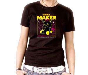 Damen Shirt Teddybär Trouble Maker