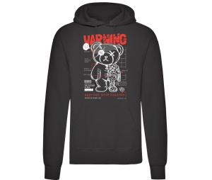 Kapusweatshirt Teddybär Warning