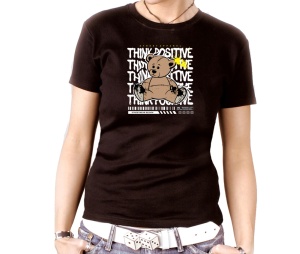 Damen Shirt Teddybär Think Positive