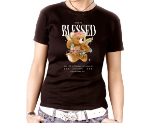 Damen Shirt Teddybär Blessed