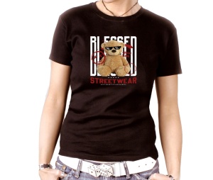 Damen Shirt Teddybär Blessed Streetwear