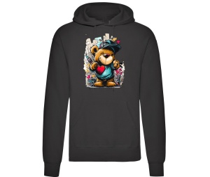 Kapusweatshirt Teddybär Herz