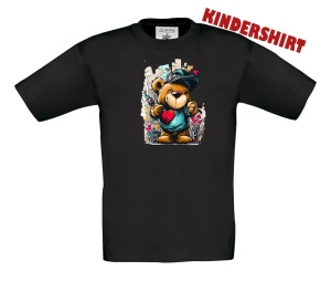 Kinder Shirt Teddybär Herz