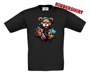 Kinder Shirt Teddybär Graffiti