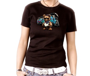 Damen Shirt Teddybär Graffiti
