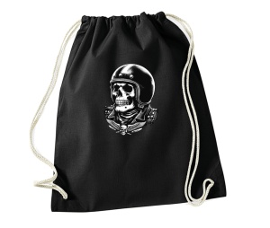 Stringbag Turnbeutel Biker Skull
