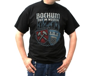 T-Shirt Bochum Tief im Westen Stadtwappen Hammer und Schlägel