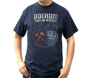 T-Shirt Bochum Tief im Westen Stadtwappen Hammer und Schlägel