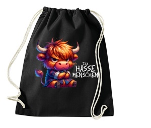Stringbag Turnbeutel Ich hasse Menschen Ochse