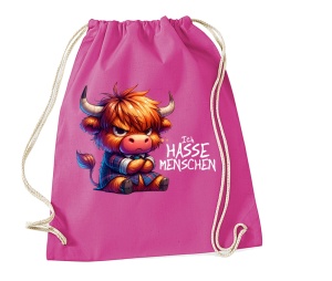 Stringbag Turnbeutel Ich hasse Menschen Ochse