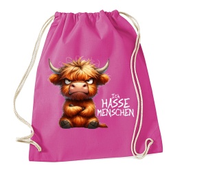 Stringbag Turnbeutel Ich hasse Menschen Stier