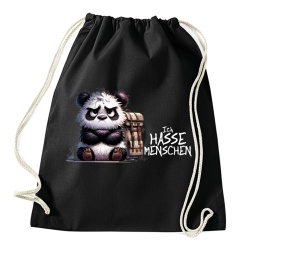 Stringbag Turnbeutel Ich hasse Menschen Panda