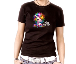 Damen Shirt Ich hasse Menschen Einhorn
