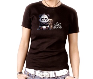 Damen Shirt Ich hasse Menschen Panda