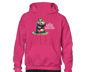 Kapusweatshirt Ich hasse Menschen Nilpferd