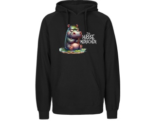 Kapusweatshirt Ich hasse Menschen Nilpferd