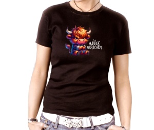 Damen Shirt Ich hasse Menschen Ochse