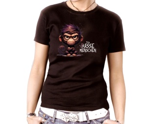 Damen Shirt Ich hasse Menschen Affe