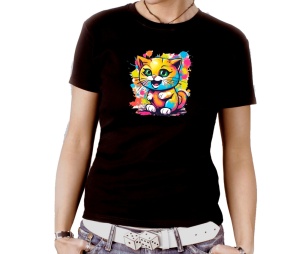 Damen Shirt Katze