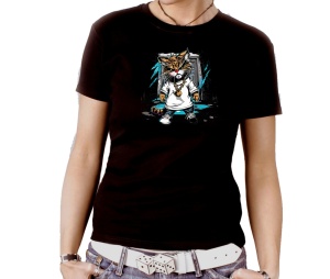 Damen Shirt Katze