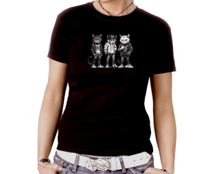 Damen Shirt Katze