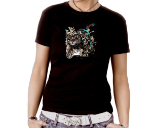 Damen Shirt Katze