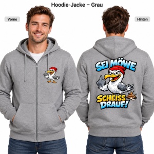 Sweatjacke mit Kapuze Sei Möwe scheiss drauf