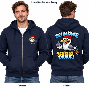 Sweatjacke mit Kapuze Sei Möwe scheiss drauf