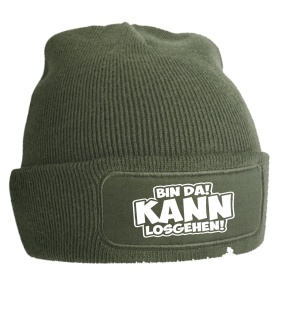 Wollmütze Bin da kann losgehen
