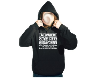 Kapusweatshirt Tätowiert Schmutzige Gedanken gutes Herz