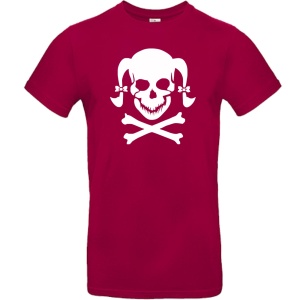 T-Shirt Girl Skull Zöpfe