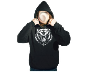 Kapusweatshirt Grizzly Riesen Bärenmotiv