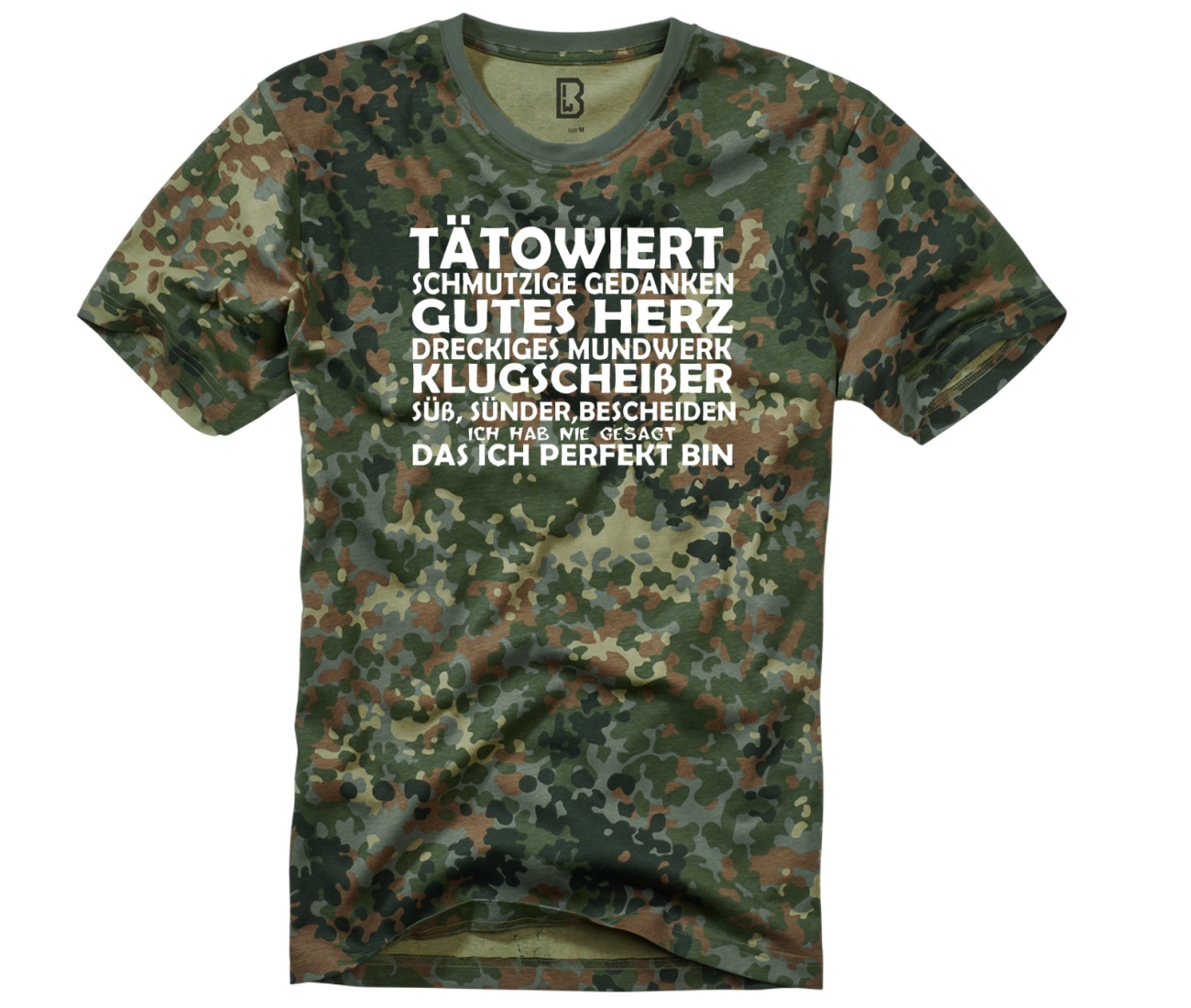 Camoshirt Tätowiert Schmutzige Gedanken gutes Herz