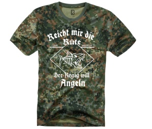 Camoshirt Reicht mir die Rute Ihr Narren der König will Angeln