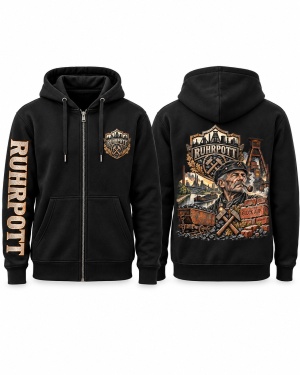 Sweatjacke mit Kapuze Ruhrpott Glück Auf Sweatjacke mit Kapuze Ruhrpott Glück Auf