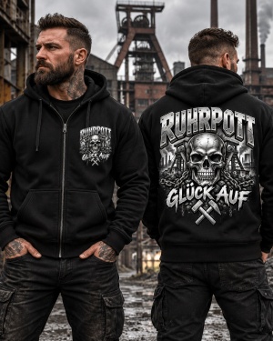 Sweatjacke mit Kapuze Ruhrpott Glück Auf Sweatjacke mit Kapuze Ruhrpott Glück Auf