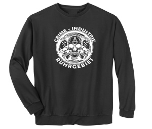 Sweatshirt Crime-Industrie Ruhrgebiet Schädel rund