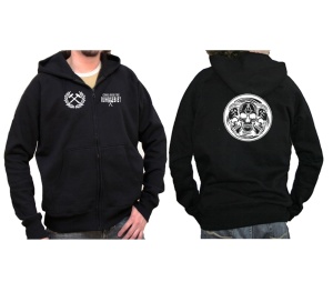 Sweatjacke mit Kapuze Crime-Industrie Ruhrgebiet + Rücken Schädel