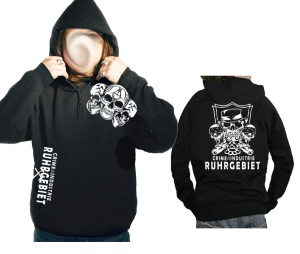 Kapusweatshirt Crime-Industrie Ruhrgebiet + Rücken Gangster