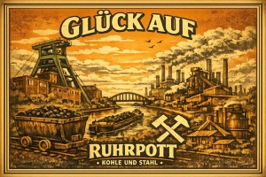 Fahne Ruhrpott Kohle und Stahl Fahne Ruhrpott Kohle und Stahl