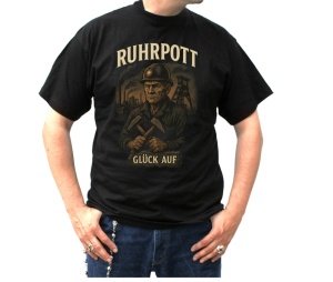T-Shirt Ruhrpott Industriekultur mit altem Bergmann Glück Auf