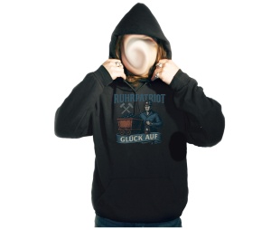 Kapusweatshirt Ruhrpatriot Motiv mit Lore Glück Auf