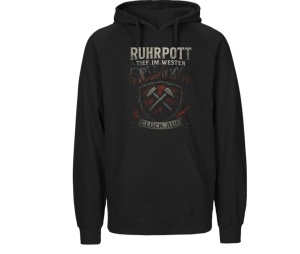 Kapusweatshirt Ruhrpott Tief im Westen Glück Auf Wappenmotiv
