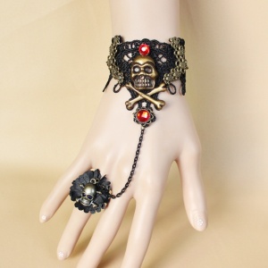 Armband Schädel Fingerring