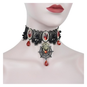 Halsband Gothic Style Spinne im Netz