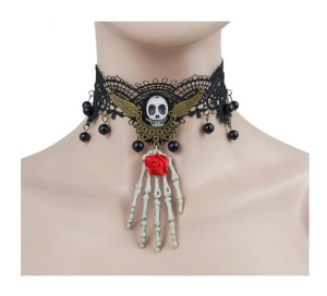 Halsband Gothic Style Knochenhand