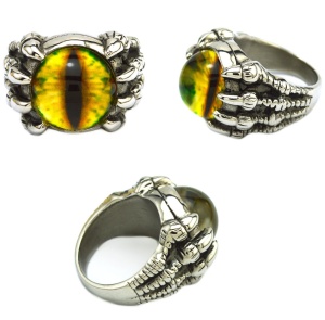 Fingerring Drachenauge mit Krallen