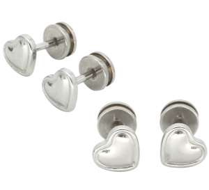 Ohrstecker Herzen mit Schraubplatte