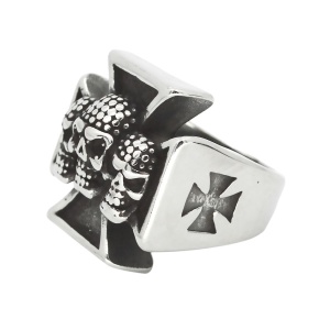 Fingerring Schädel Totenkopf Eisernes Kreuz